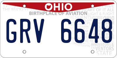 OH license plate GRV6648