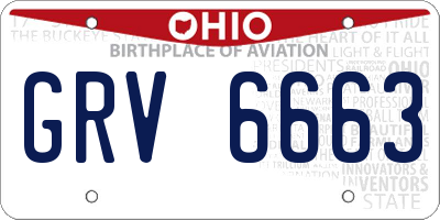 OH license plate GRV6663