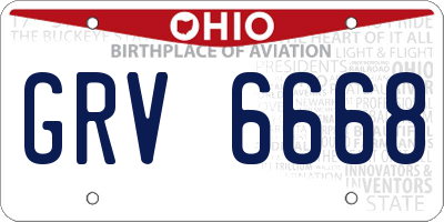 OH license plate GRV6668