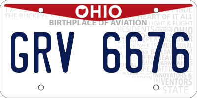 OH license plate GRV6676