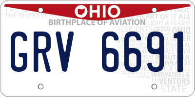 OH license plate GRV6691