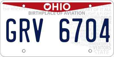 OH license plate GRV6704