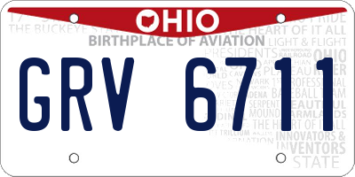 OH license plate GRV6711