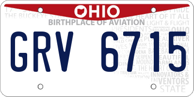 OH license plate GRV6715