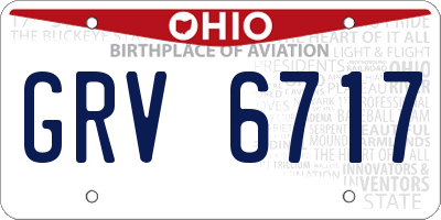 OH license plate GRV6717