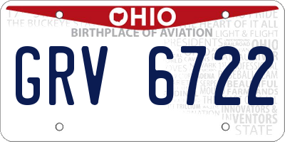 OH license plate GRV6722