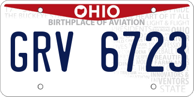 OH license plate GRV6723