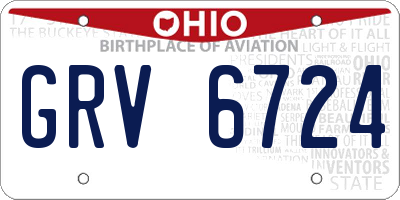 OH license plate GRV6724