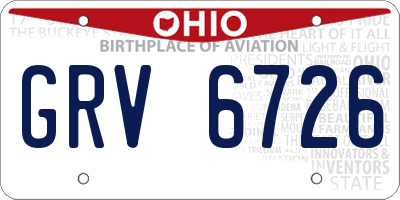 OH license plate GRV6726