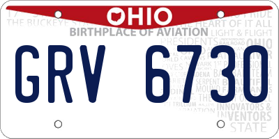 OH license plate GRV6730