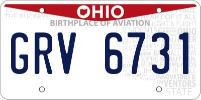 OH license plate GRV6731