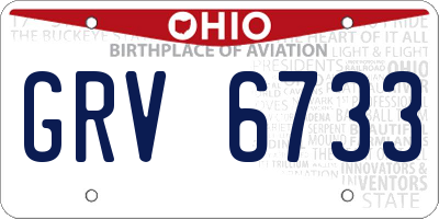 OH license plate GRV6733