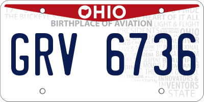 OH license plate GRV6736