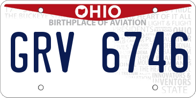 OH license plate GRV6746
