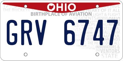OH license plate GRV6747