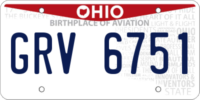 OH license plate GRV6751