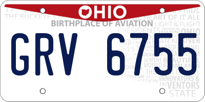 OH license plate GRV6755