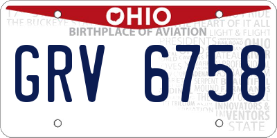 OH license plate GRV6758