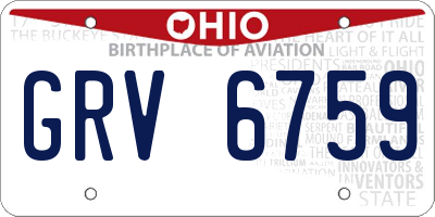 OH license plate GRV6759