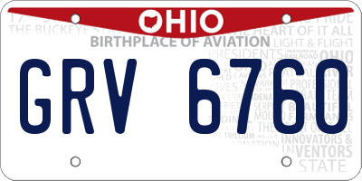 OH license plate GRV6760