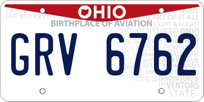OH license plate GRV6762