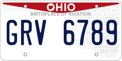 OH license plate GRV6789