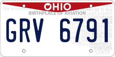 OH license plate GRV6791