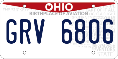 OH license plate GRV6806