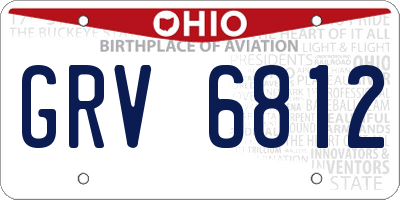 OH license plate GRV6812