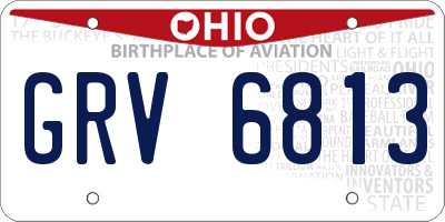 OH license plate GRV6813