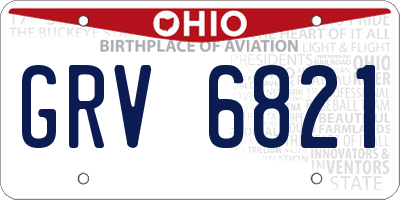 OH license plate GRV6821