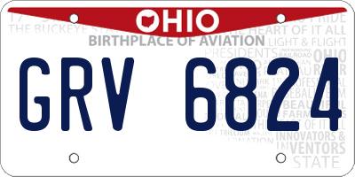 OH license plate GRV6824
