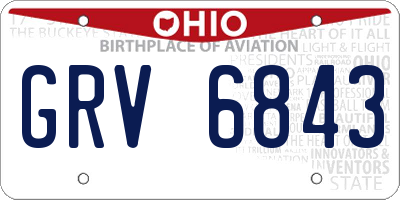 OH license plate GRV6843