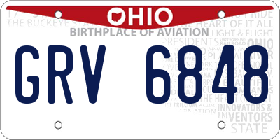 OH license plate GRV6848