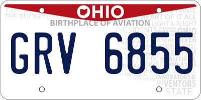 OH license plate GRV6855