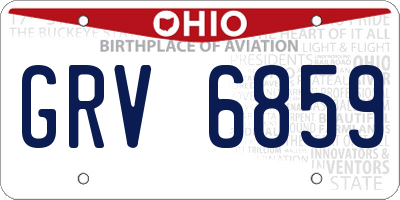 OH license plate GRV6859