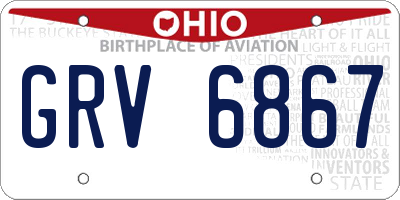 OH license plate GRV6867