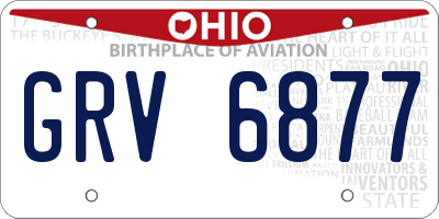 OH license plate GRV6877