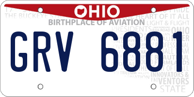 OH license plate GRV6881