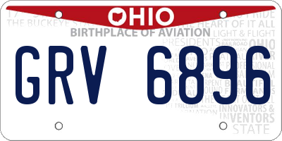 OH license plate GRV6896