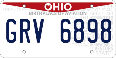 OH license plate GRV6898