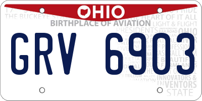 OH license plate GRV6903