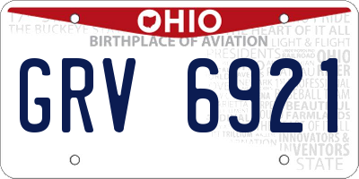 OH license plate GRV6921