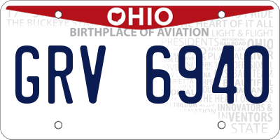 OH license plate GRV6940