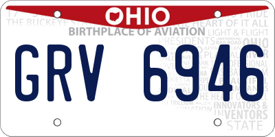 OH license plate GRV6946