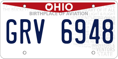 OH license plate GRV6948