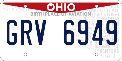 OH license plate GRV6949