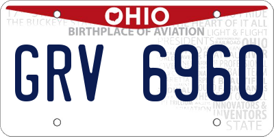 OH license plate GRV6960