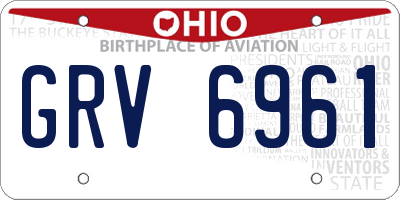 OH license plate GRV6961