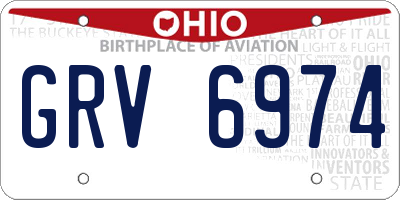 OH license plate GRV6974